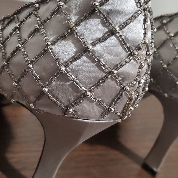 Caparros Silver Quilted Stiletto Heels - Picture 3 of 9